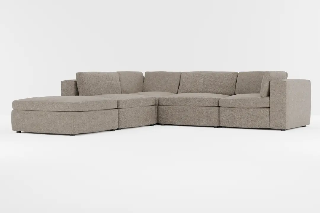 Destin Elite Brown Fabric 5pc Bumper Sectional Destin Elite Brown Fabric 5pc Bumper Sectional