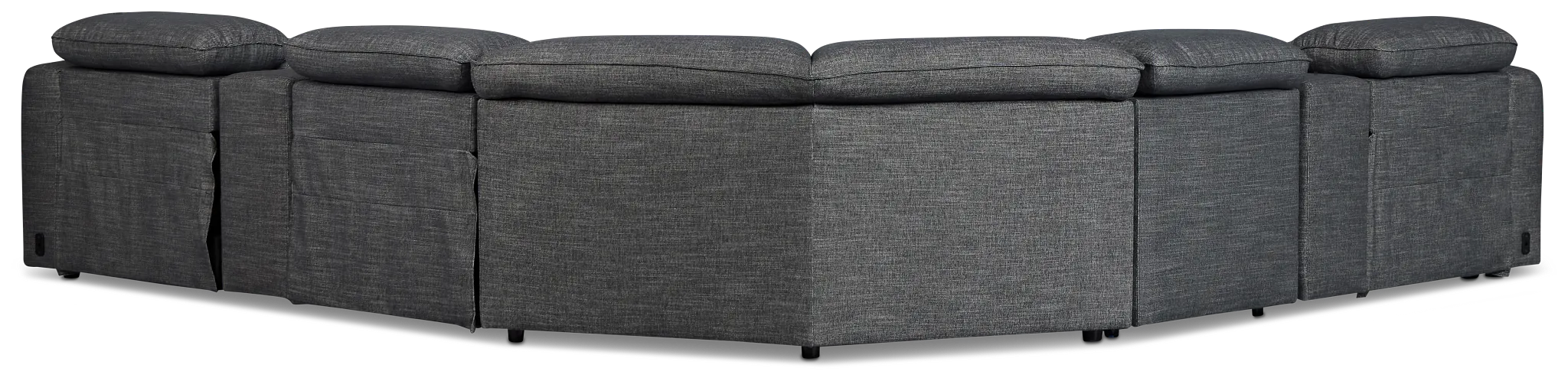 Ryland Dark Gray Fabric Large Triple Power Reclining Two-arm Sectional