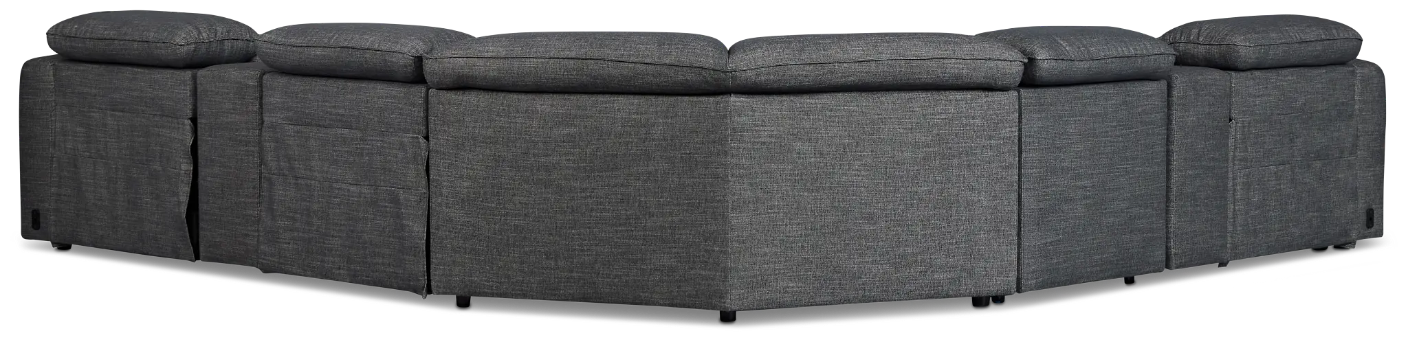 Ryland Dark Gray Fabric Large Triple Power Reclining Two-arm Sectional Ryland Dark Gray Fabric Large Triple Power Reclining Two-arm Sectional