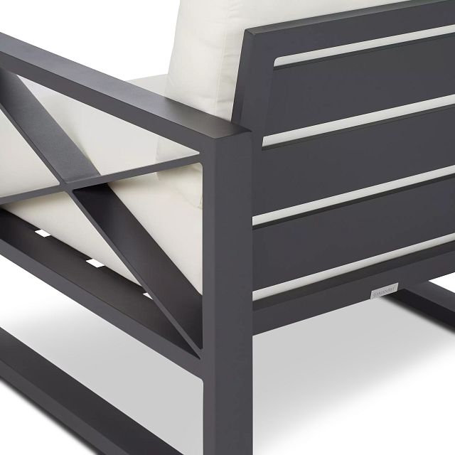 Linear Dark Gray White Aluminum Chair