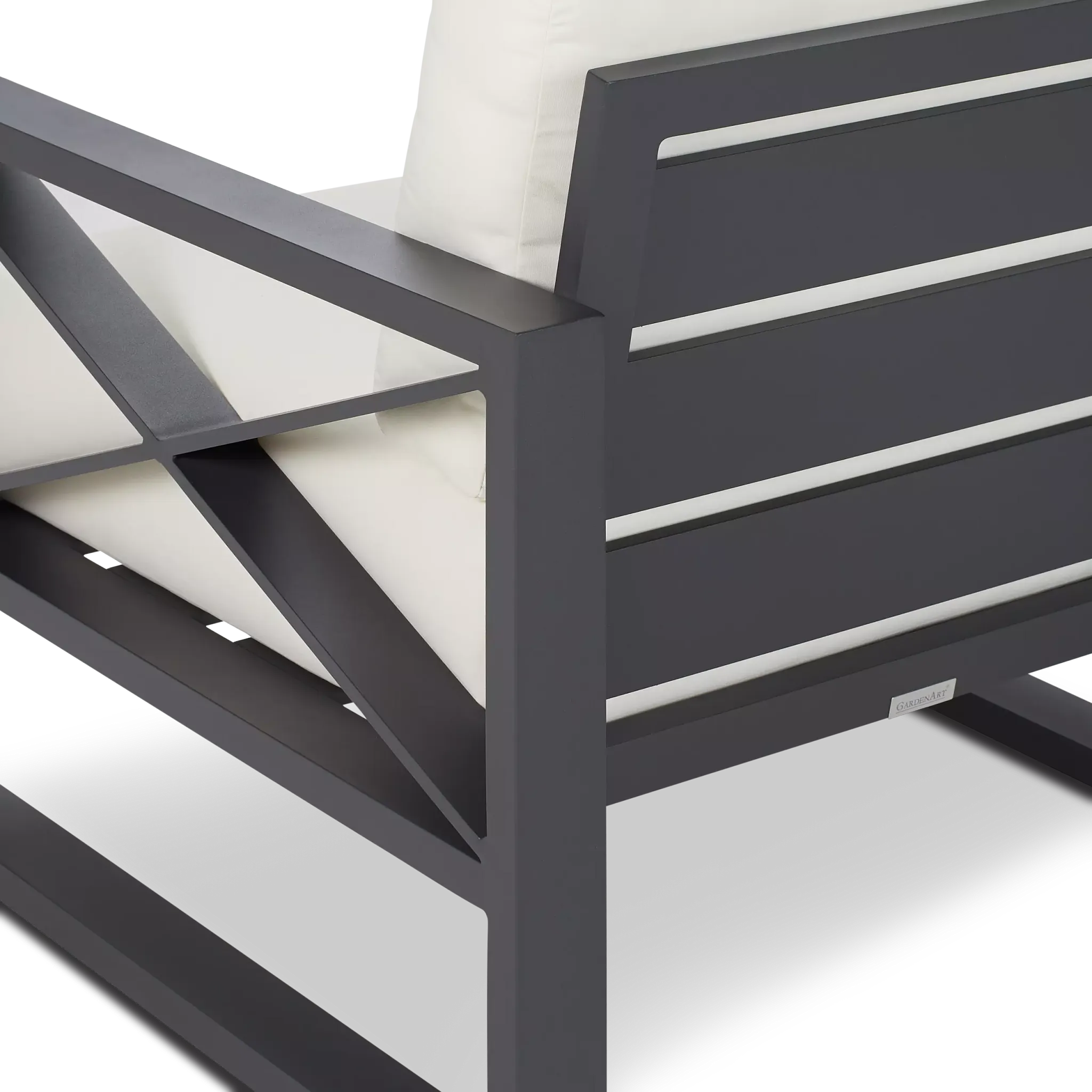 Linear Dark Gray White Aluminum Chair