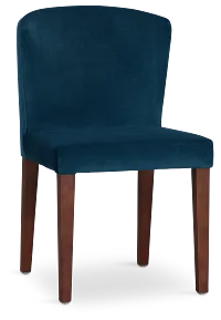 Bentley Dark Blue Velvet Upholstered Side Chair