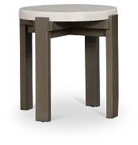 Kaleb White Marble End Table