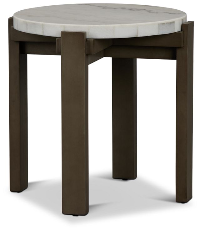 Kaleb White Marble End Table