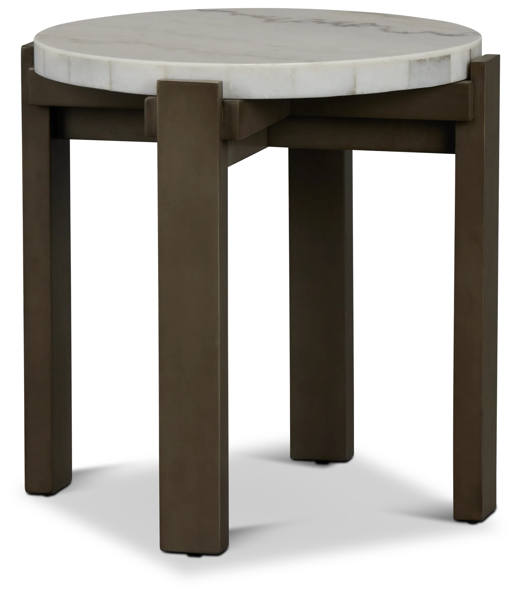 Kaleb White Marble End Table