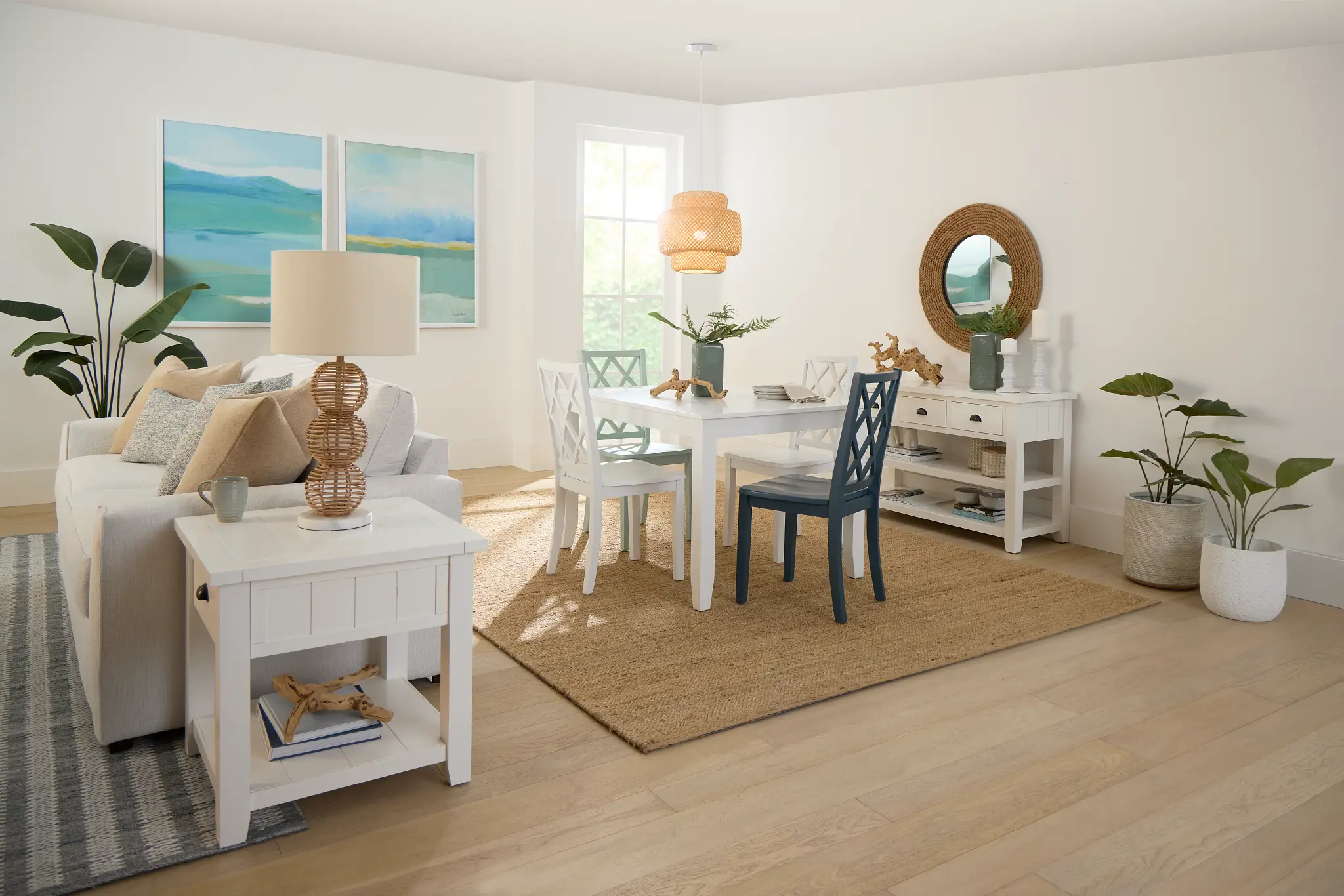Edgartown White Rectangular Table And Mixed Chairs Edgartown White Rectangular Table And Mixed Chairs