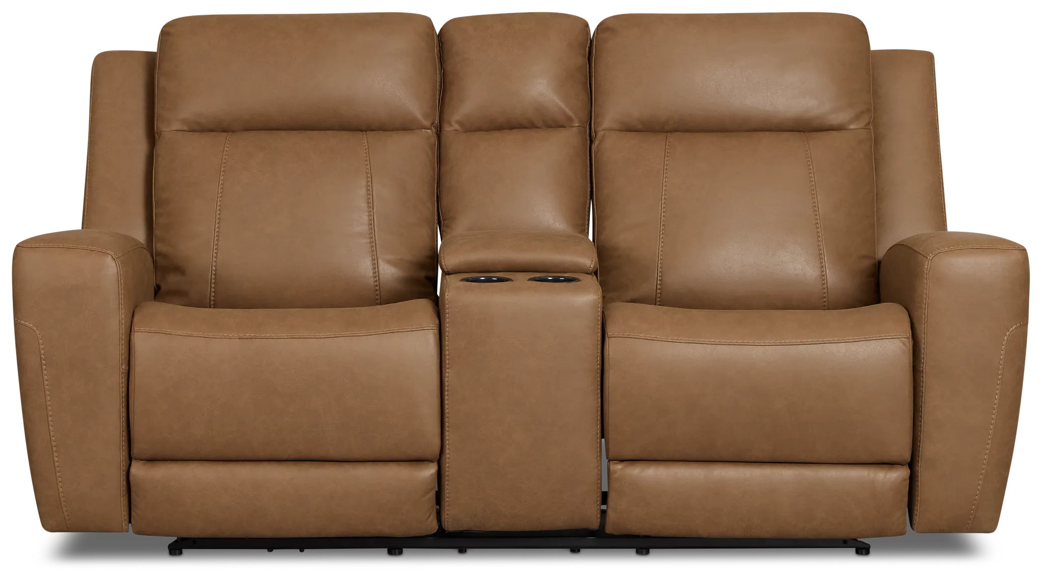Colton Brown Micro Power Reclining Console Loveseat W/ Power Headrest