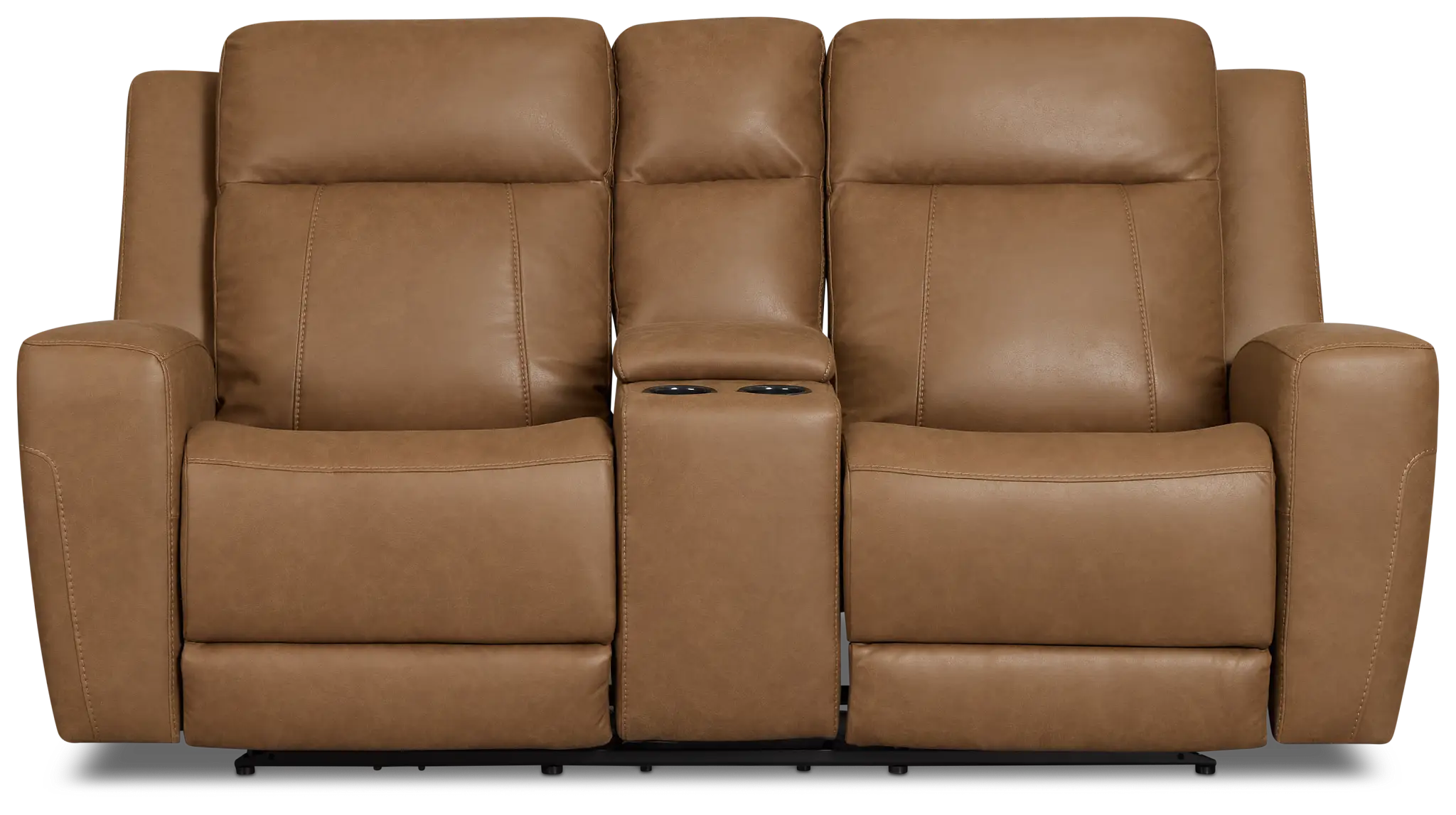 Colton Brown Micro Power Reclining Console Loveseat W/ Power Headrest Colton Brown Micro Power Reclining Console Loveseat W/ Power Headrest
