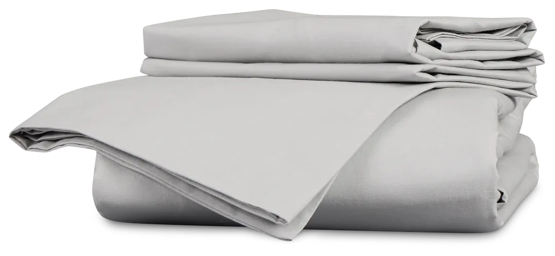 Rest & Renew Percale Cotton Gray 200 Thread Duvet Set