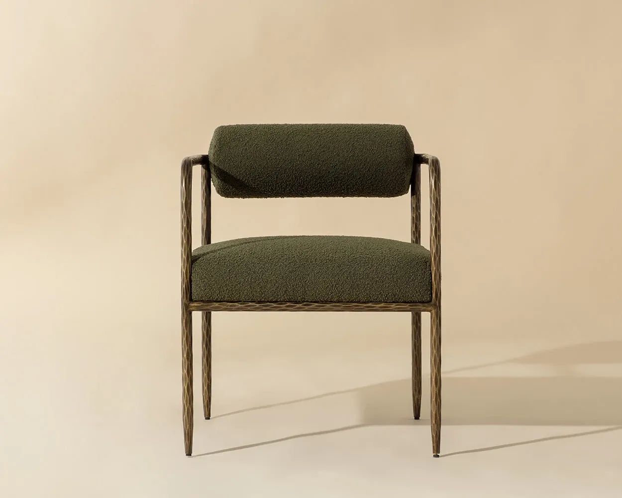 Ajan Dark Green Fabric Upholstered Arm Chair