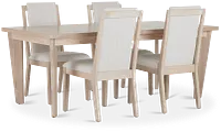 Boca Grande Light Tone Rectangular Table & 4 Upholstered Chairs