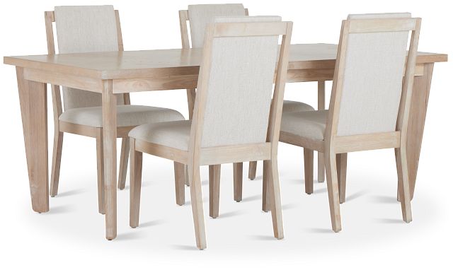 Boca Grande Light Tone Rectangular Table & 4 Upholstered Chairs (2)