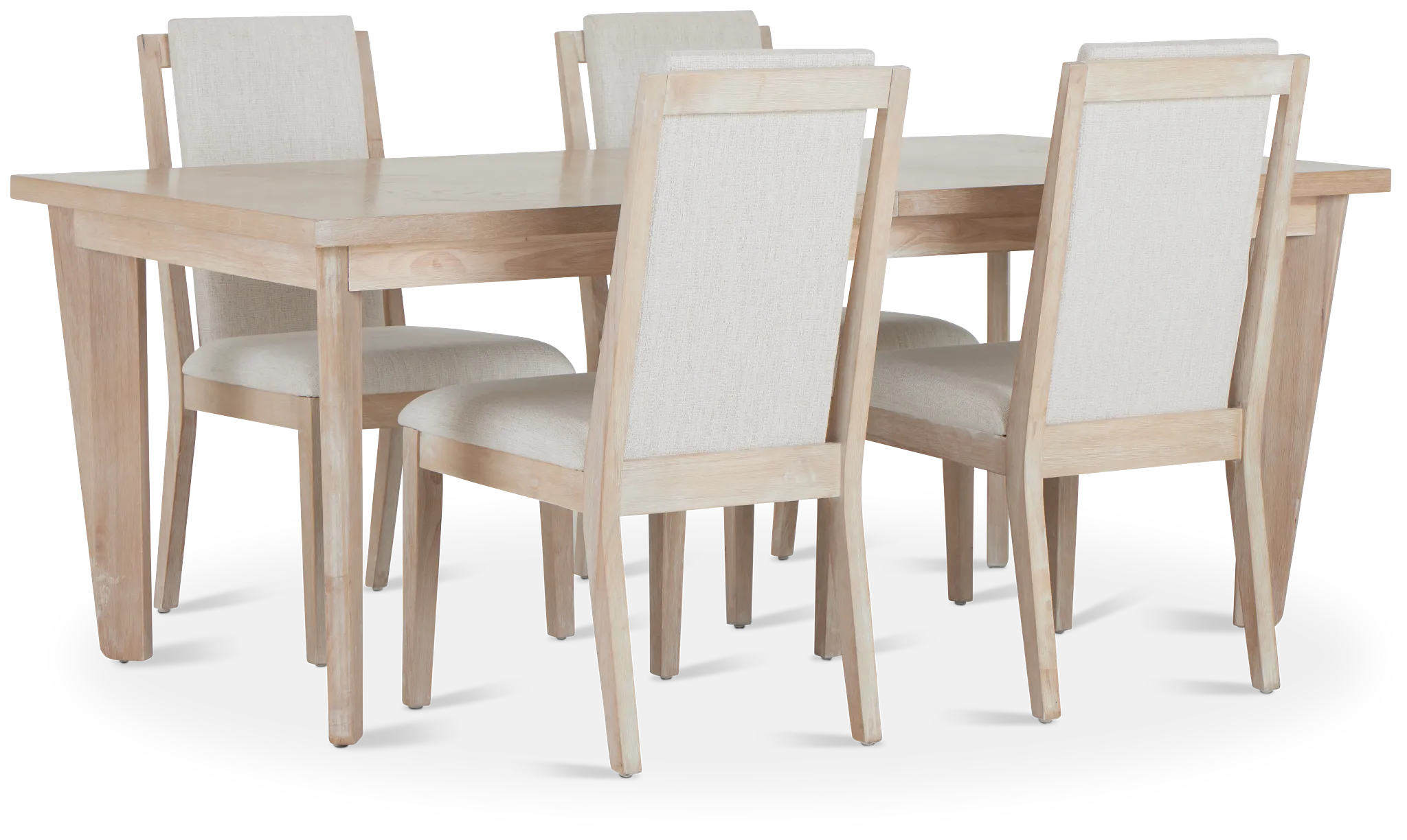 Boca Grande Light Tone Rectangular Table & 4 Upholstered Chairs