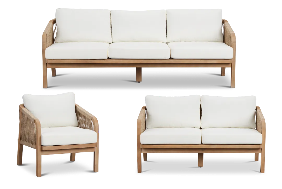 Laguna Light Tone White Outdoor Living Room Set