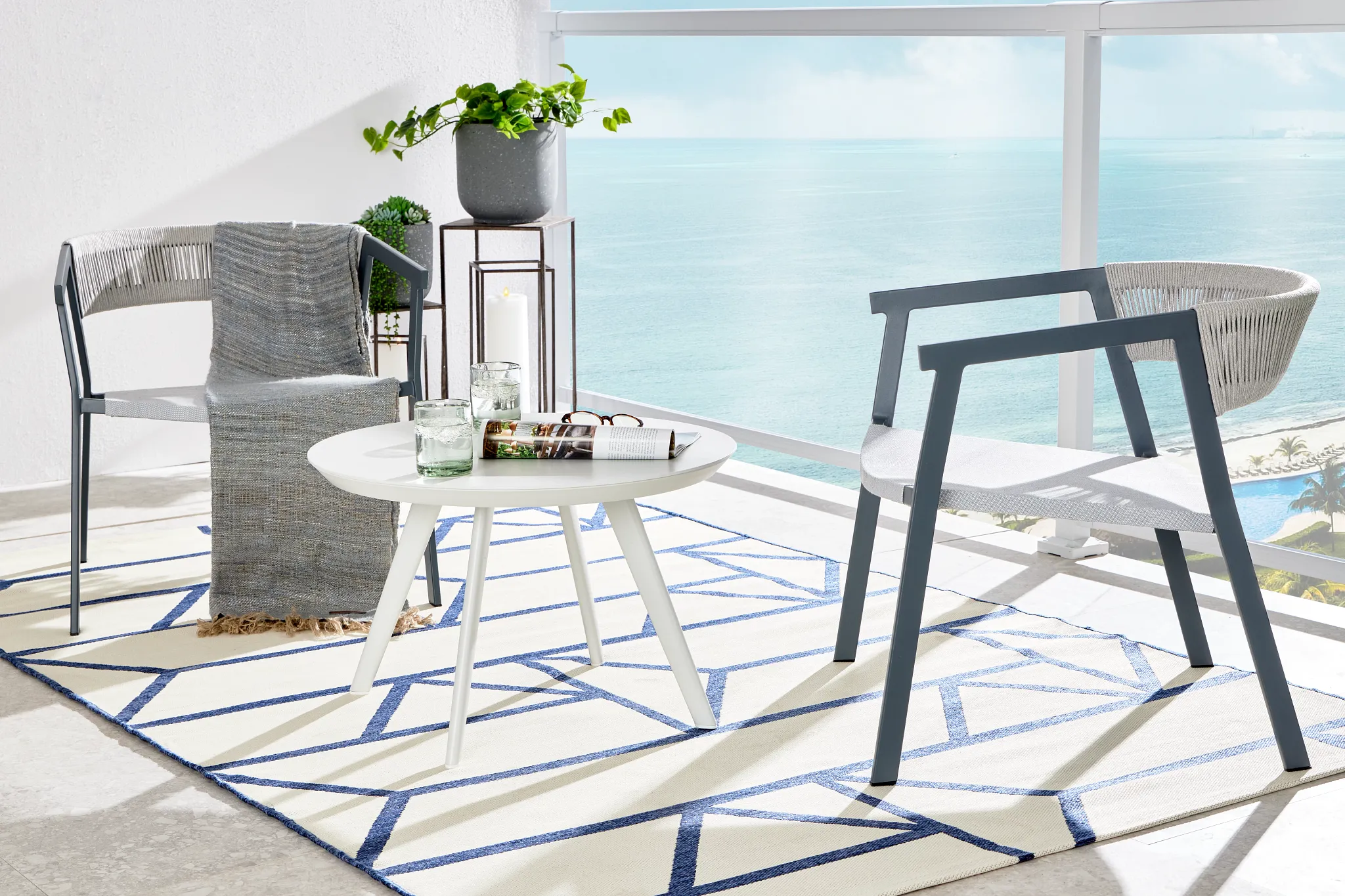 Silas Blue Indoor/outdoor 5x8 Area Rug