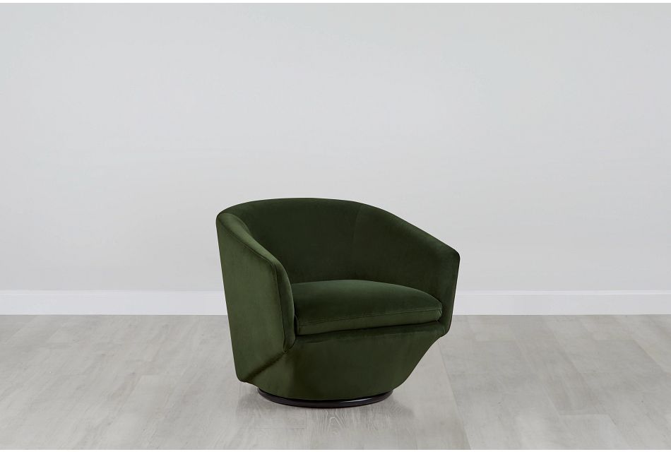 Darian Dark Green Velvet Swivel Accent Chair Home Accents Accent Chairs City Furniture