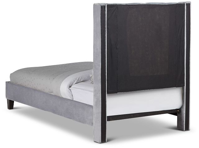 Audrey Dark Gray Velvet Platform Bed