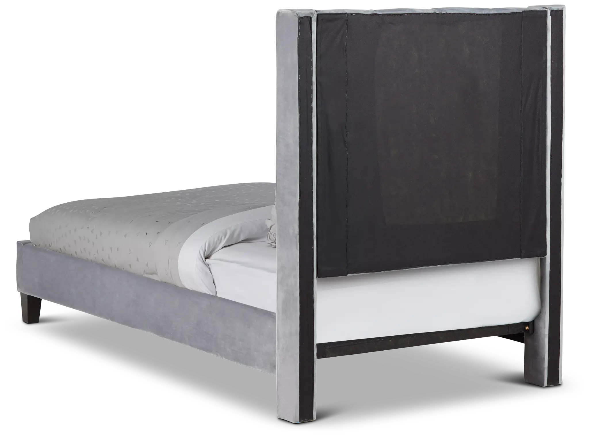 Audrey Dark Gray Velvet Platform Bed Audrey Dark Gray Velvet Platform Bed