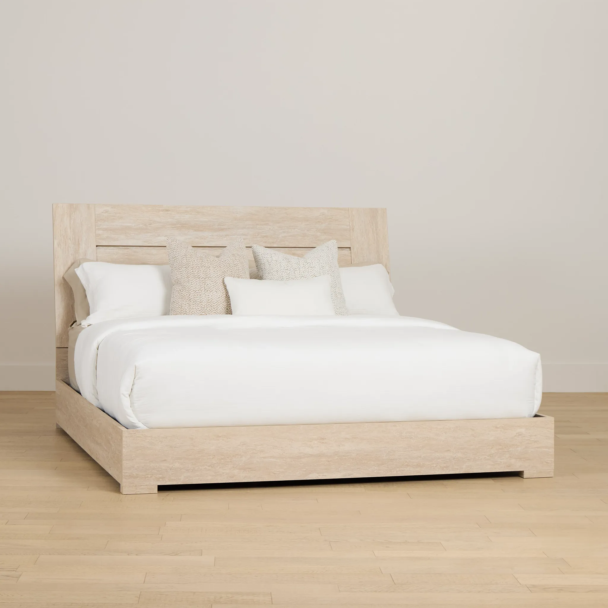 Malta Light Gray Panel Bed