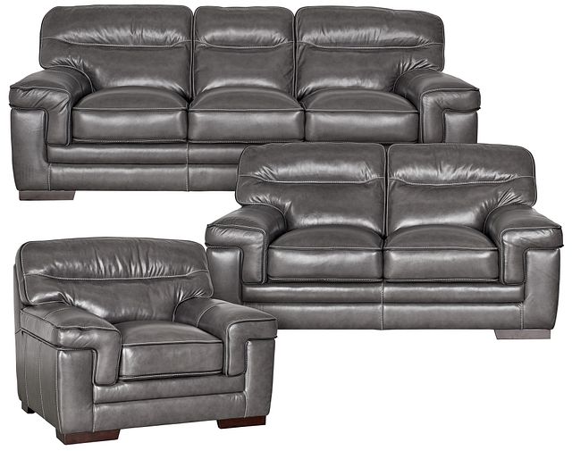 Alexander Gray Leather Living Room