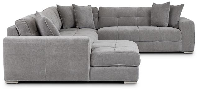 Brielle Light Gray Fabric Medium Left Chaise Sectional