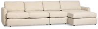 Maxwell Light Gray Fabric Small Right Chaise Sectional