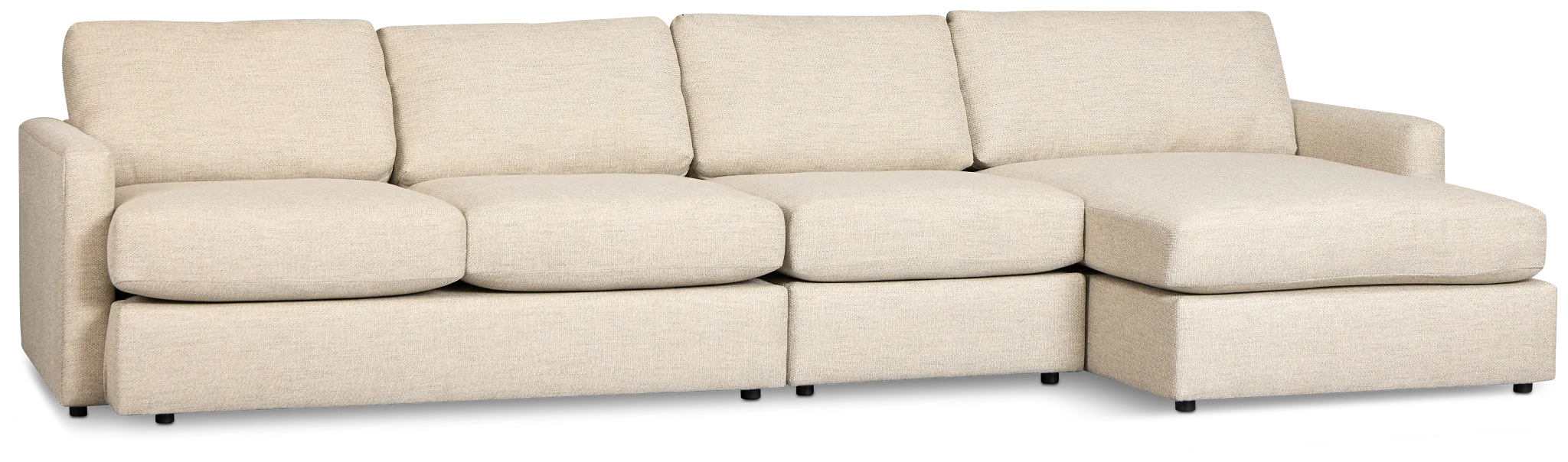 Maxwell Light Gray Fabric Small Right Chaise Sectional