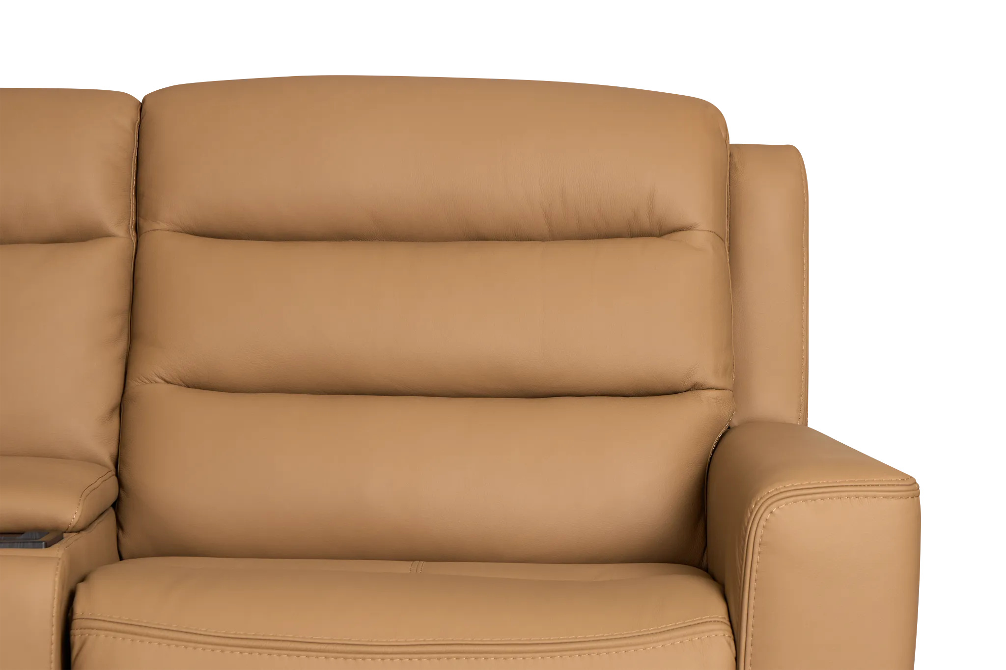 Wilder Brown Leather Large Triple Power Reclining Two-arm Sectional