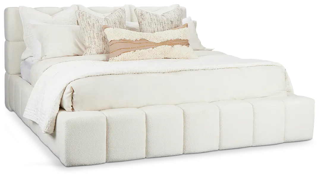 Malibu Light Beige Tufted Platform Bed Malibu Light Beige Tufted Platform Bed