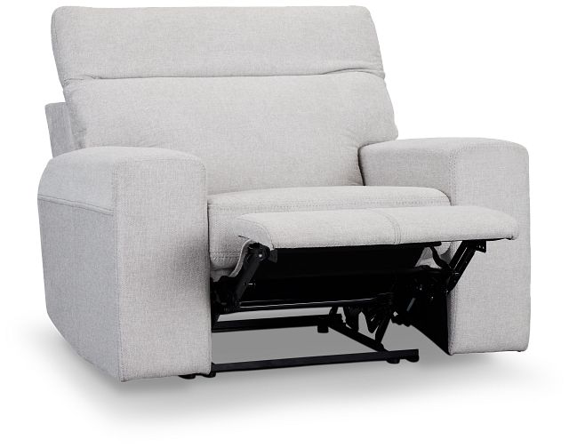 Callum Light Gray Fabric Recliner