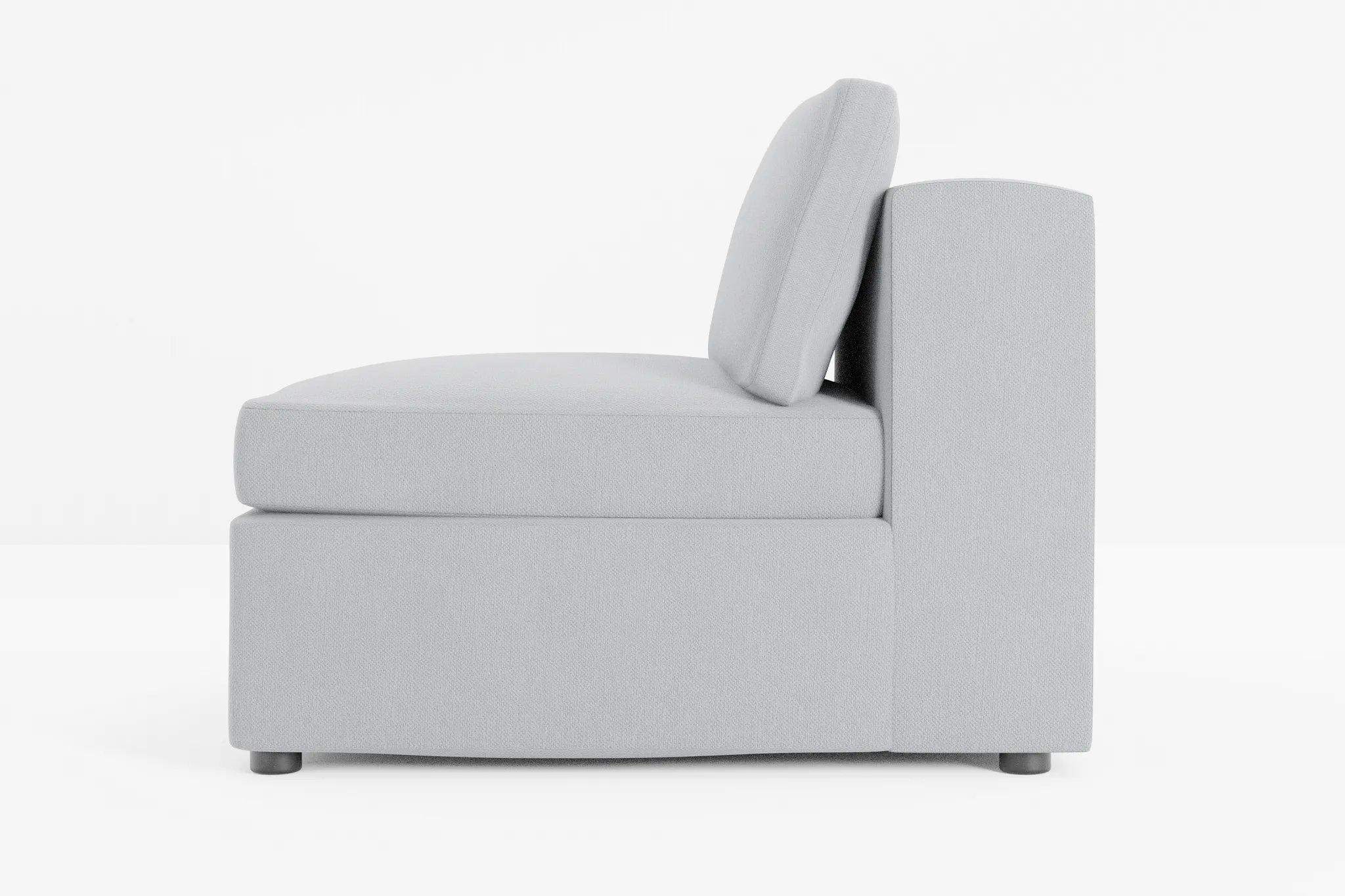 Destin Revenue Gray Fabric Armless Chair