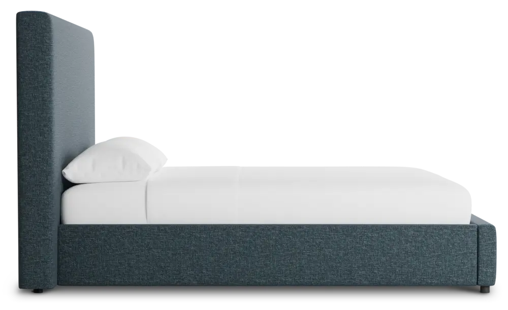 Gayton Elavation Dark Blue 54" Upholstered Platform Bed Gayton Elavation Dark Blue 54" Upholstered Platform Bed