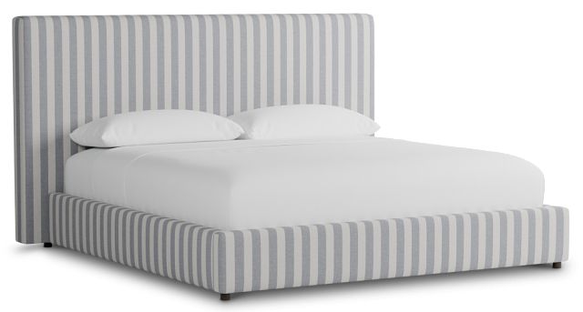 Grayton Sea Lane Dark Blue 54" Upholstered Platform Bed