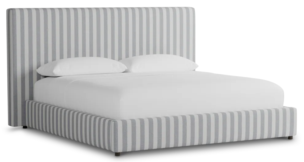 Grayton Sea Lane Dark Blue 54" Upholstered Platform Bed