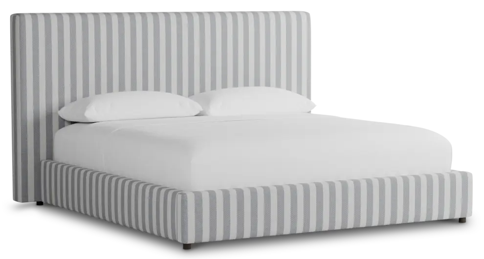 Grayton Sea Lane Dark Blue 54" Upholstered Platform Bed Grayton Sea Lane Dark Blue 54" Upholstered Platform Bed