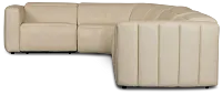 Jace Ivory Lthr/vinyl Small Triple Power Reclining Two-arm Sectional