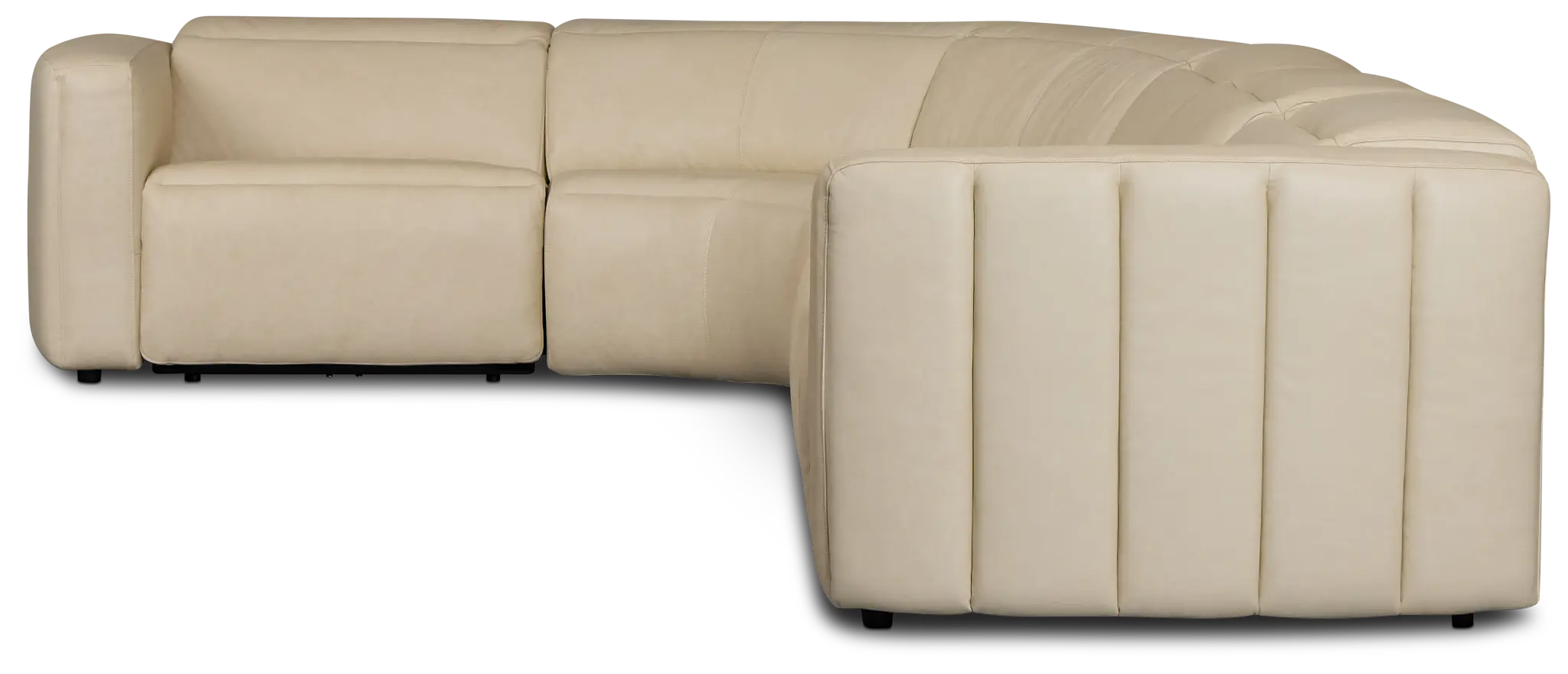 Jace Ivory Lthr/vinyl Small Triple Power Reclining Two-arm Sectional Jace Ivory Lthr/vinyl Small Triple Power Reclining Two-arm Sectional