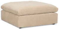 Cruz Light Beige Fabric Ottoman