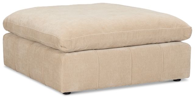 Cruz Light Beige Fabric Ottoman