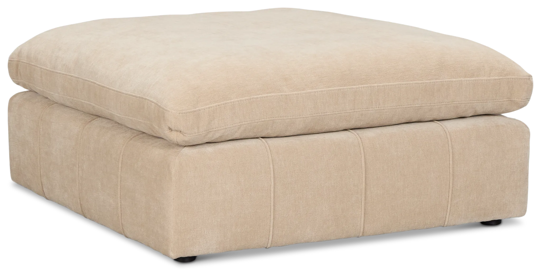 Cruz Light Beige Fabric Ottoman
