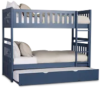Charleston Dark Blue Trundle Bunk Bed