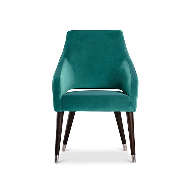 Naveen Teal Velvet Upholstered Arm Chair (3)