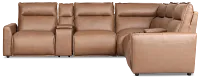 Edison Dark Brown Leather/vinyl Large Triple Power Reclining 2-arm Sectional