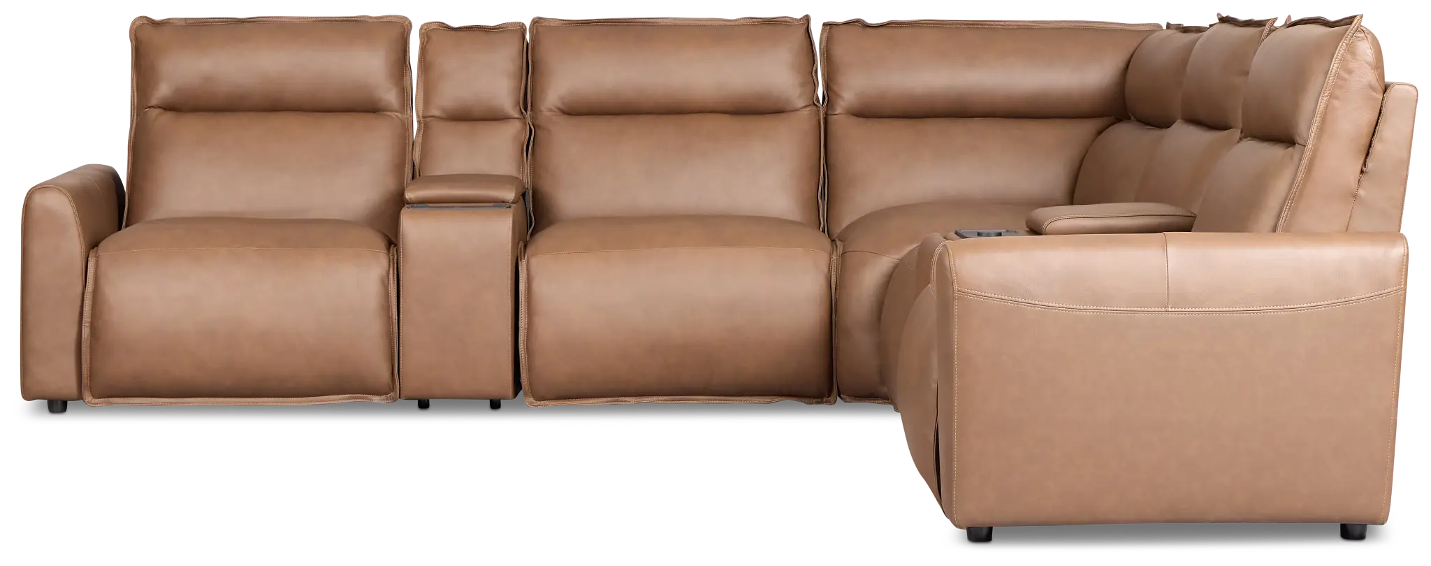 Edison Dark Brown Leather/vinyl Large Triple Power Reclining 2-arm Sectional Edison Dark Brown Leather/vinyl Large Triple Power Reclining 2-arm Sectional