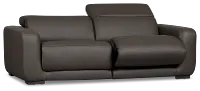 Kieran Dark Brown Lthr/vinyl 2-piece Modular Power Reclining Sofa