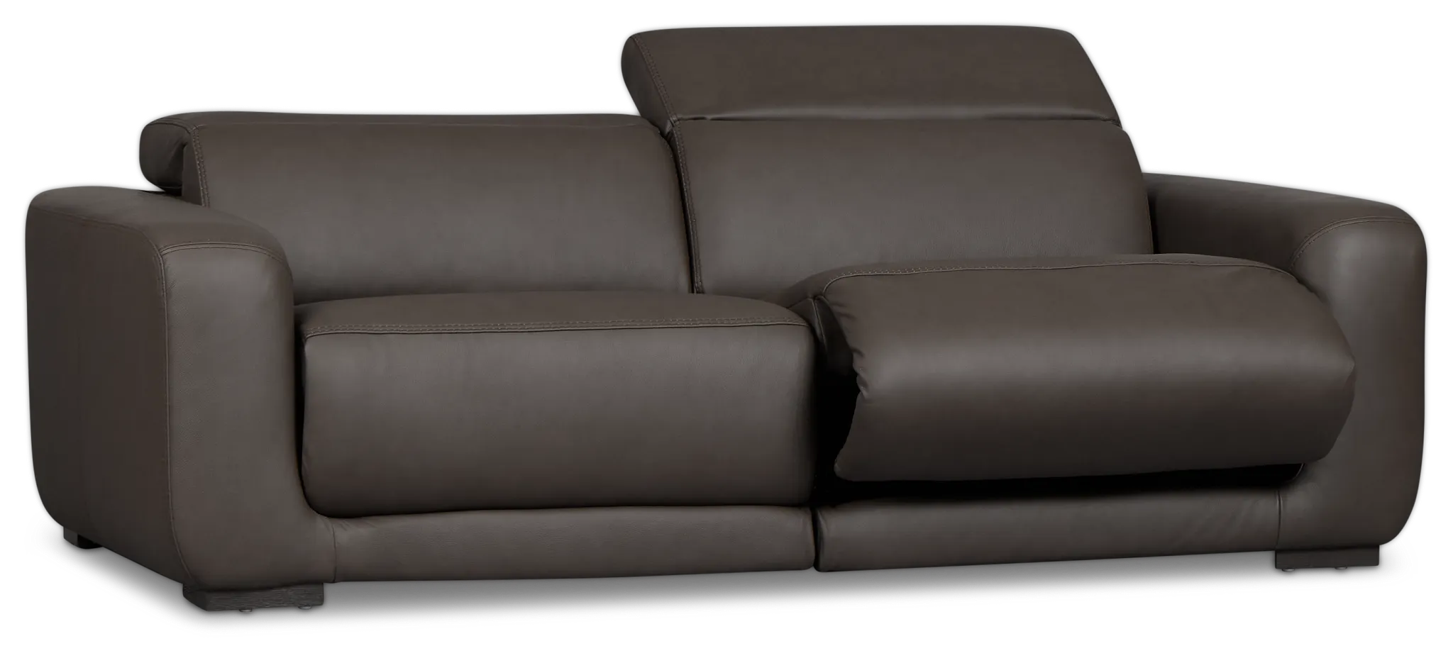 Kieran Dark Brown Lthr/vinyl 2-piece Modular Power Reclining Sofa