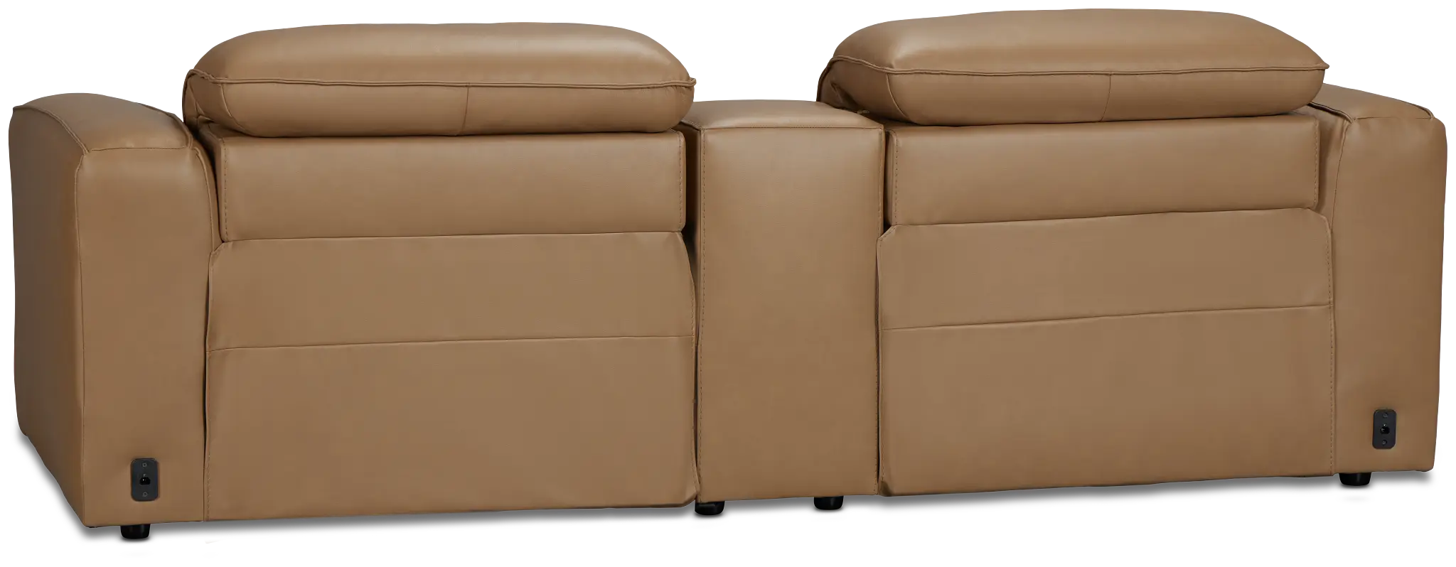 Ryland Brown Lthr/vinyl Power Reclining Console Sofa Ryland Brown Lthr/vinyl Power Reclining Console Sofa