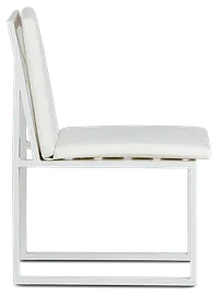 Linear White Aluminum Cushioned Chair