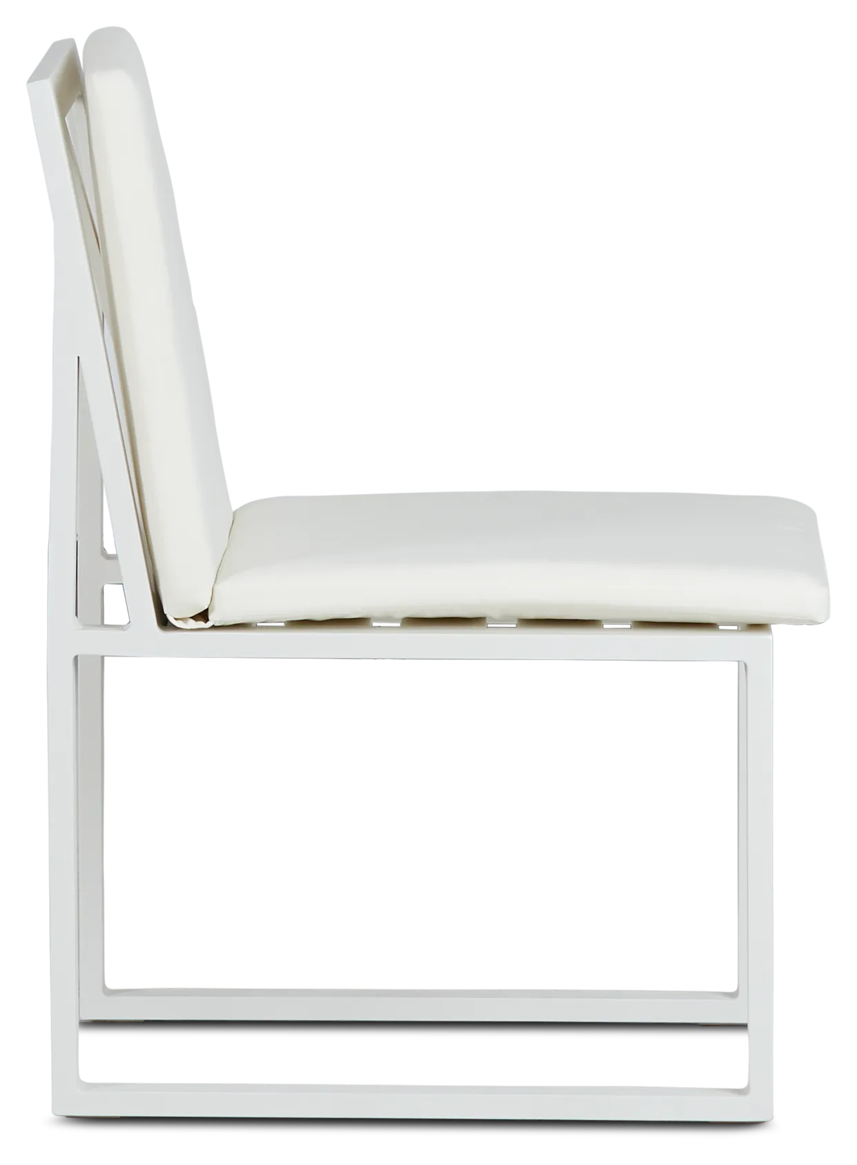 Linear White Aluminum Cushioned Chair
