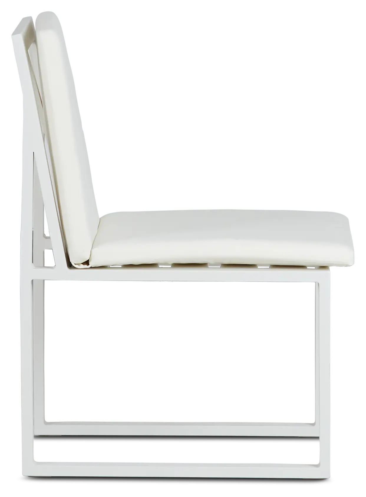 Linear White Aluminum Cushioned Chair Linear White Aluminum Cushioned Chair